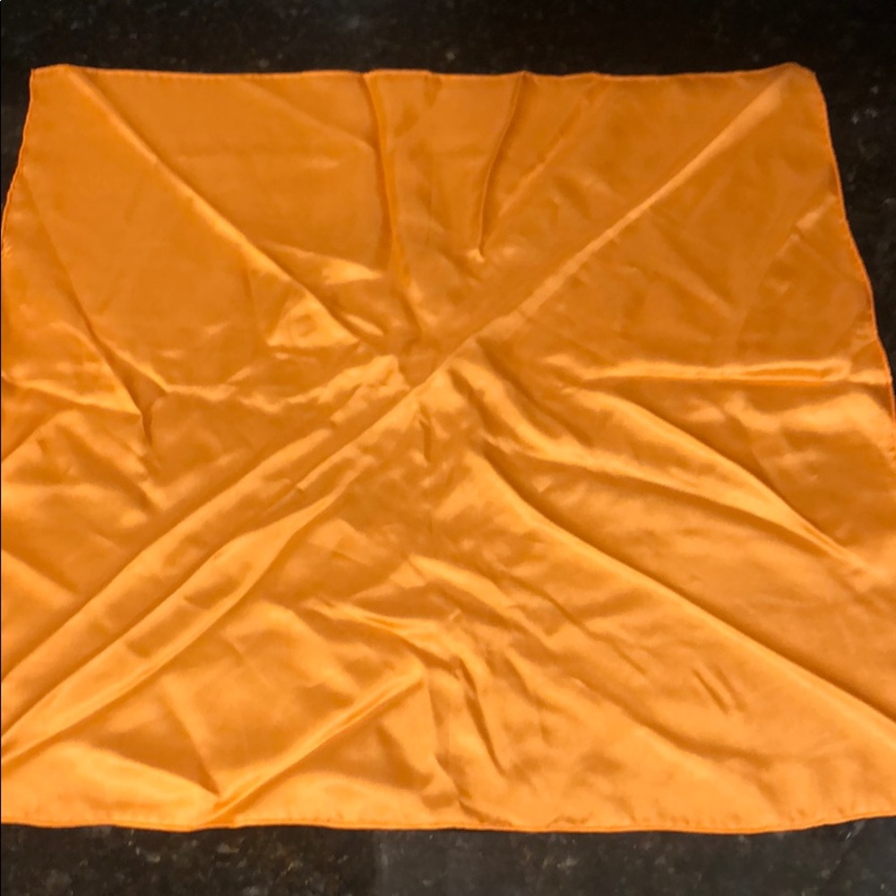 100% silk orange porker square, no spots clean